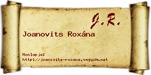 Joanovits Roxána névjegykártya